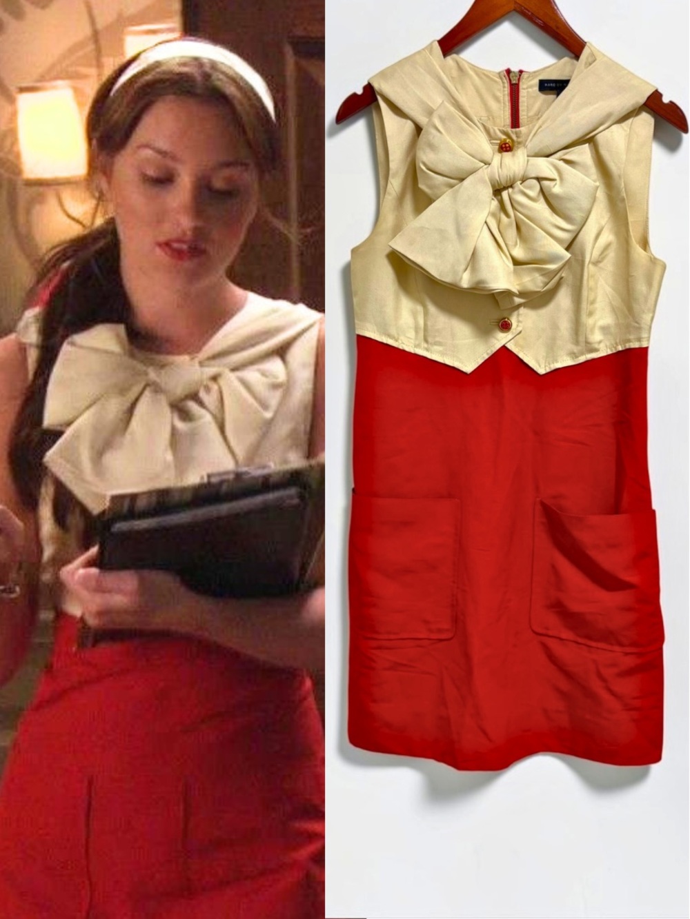 Marc by Marc Jacobs Bow Colorblock Dress ASO Blair Waldorf Gossip Girl Size 8